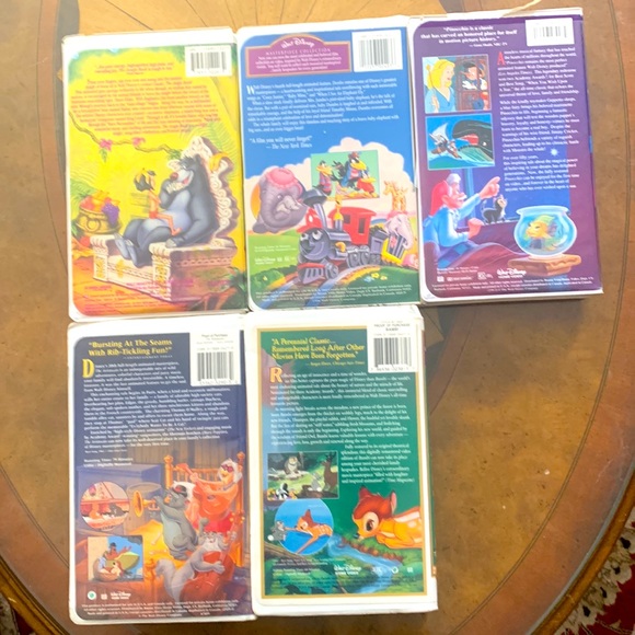 VHS Disney classics Dumbo Bambi Pinocchio The Aristocrats Jungle Book - Picture 2 of 2